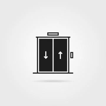 Black elevator icon isolated on white Stock Illustration