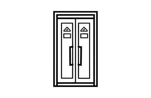 Black elevator icon isolated on white background. Beautiful Elevator icon. Stockillustratie