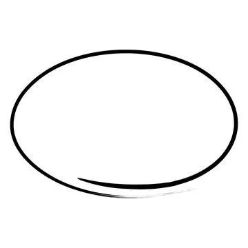 Black ellipse outline geometry shape with curved artistic accent Stock-Illustration