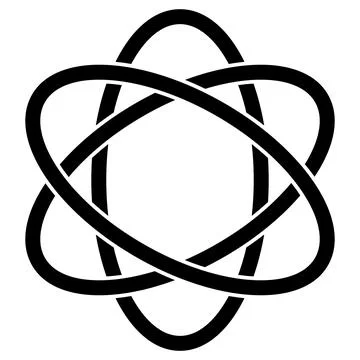 Black elliptical intersecting orbits, Orbiting Pathways Symbol Infinite Con.. Stock Illustration