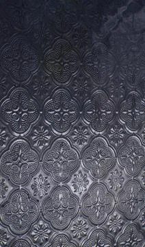 Black Embossed Decorative Pattern Texture Background Close Up Stock Photos