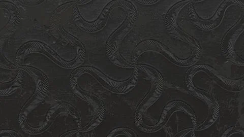 Black Embossed Textured Serpent Pattern 스톡 사진