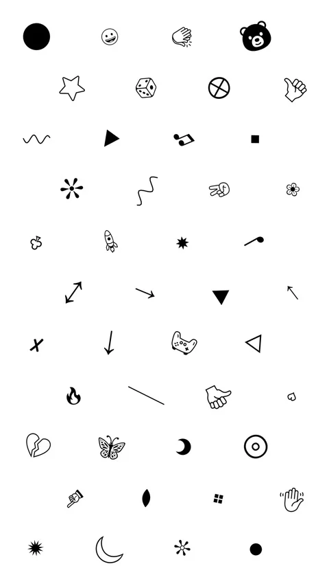 Black Emoji Style Icons Pattern, Monochrome Symbols Rotating on White Background Stock Footage 331545951