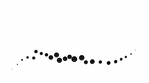 Black emoticons wave white Stock Footage 237077483