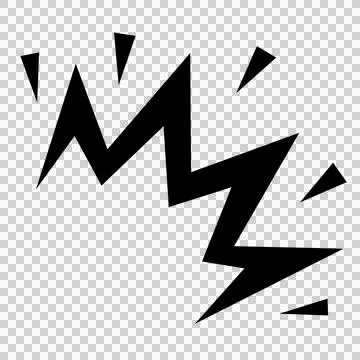 A black, emphatic design element resembling an explosion. Иллюстрация