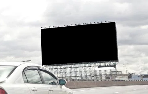Black empty billboard Stock Photos