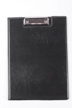 Black empty clipboard on white background. Stockfoto's