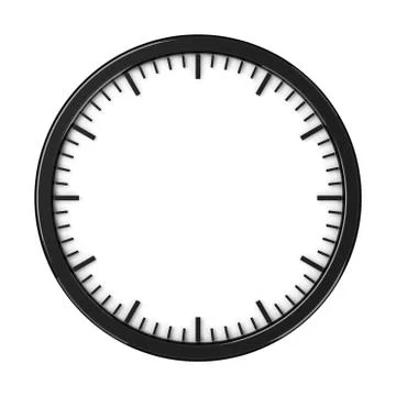 Black empty clock without arrows Stock Illustration