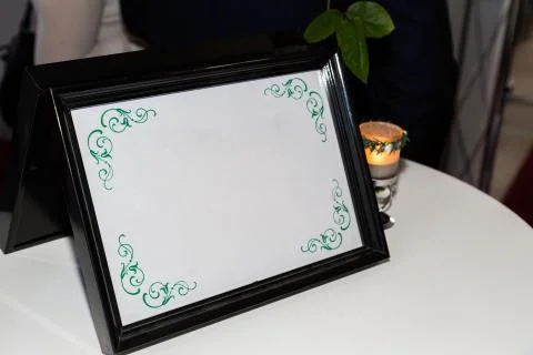 Black empty frame with vignette pattern Stock Photos