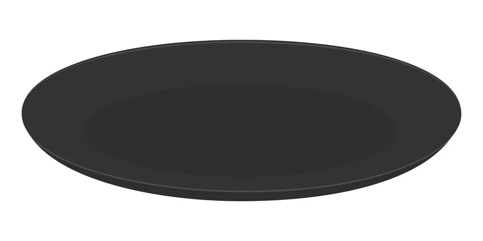 Black Empty Presentation Plate template Various Ingredients or Breakfast, lunch Stock Illustration