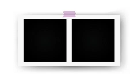 Black empty realistic Photo Frame Mockup on white background. Photography a.. Stock Illustration