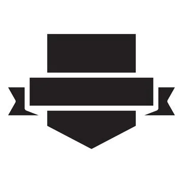 Black empty rectangular frame with ribbon, stamp emblem, trophy. 스톡 일러스트