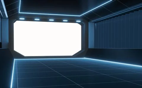 The black empty room, 3d rendering. Ilustración de archivo