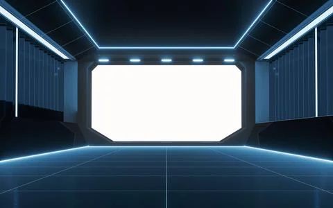 The black empty room, 3d rendering. Ilustración de archivo