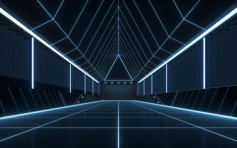 The black empty room, 3d rendering. Ilustración de archivo