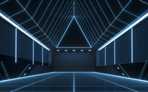 The black empty room, 3d rendering. Ilustración de archivo