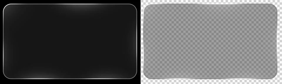 Black Empty Screen Panel with Soft Glow Border Isolated Stock Illustration