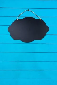 Black Empty Sign Board on wall background Stock Illustration