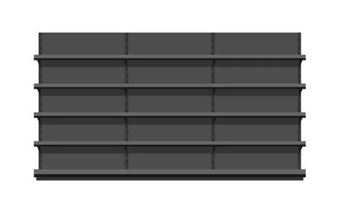 Black empty store shelves Stock Illustration