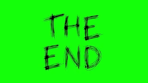 Black the end text line boil effect animation Stock Footage 337783562