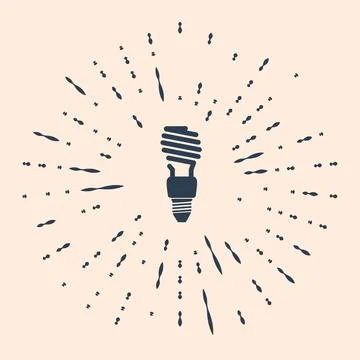Black Energy saving light bulb icon isolated on beige background. Abstract 스톡 일러스트