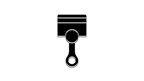 Black Engine piston icon isolated on white background. Car engine piston sign 動画素材 233885671