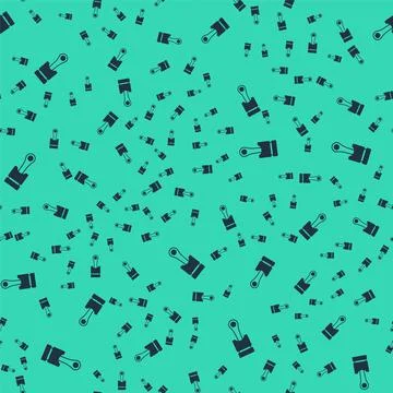 Black Engine piston icon isolated seamless pattern on green background. Car 스톡 일러스트