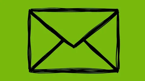 Black envelope card icon line boil effect animation Stock Footage 341963822