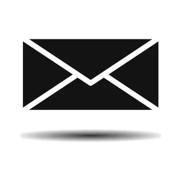 Black envelope flat Stock-Illustration