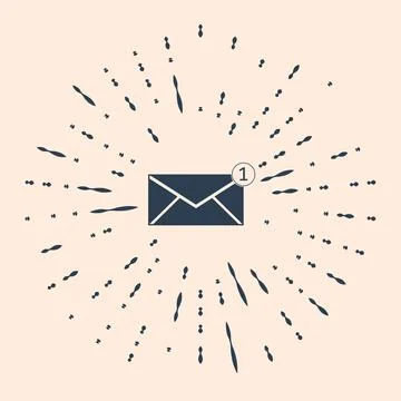 Black Envelope icon isolated on beige background. Received message concept. New Stockillustratie