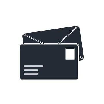 Black Envelope icon isolated on white background. Email message letter symb.. Stock Illustration