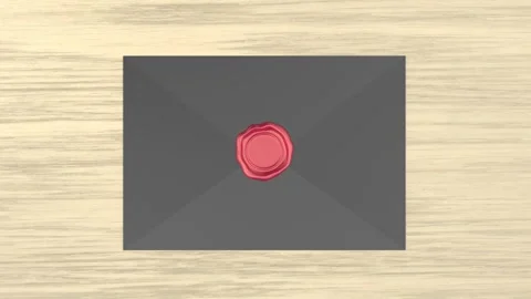 Black envelope sealed with red wax Stock Footage 334927372