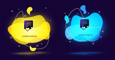 Black Envelope with Valentine heart icon isolated on black background. Mess.. Stock Illustration
