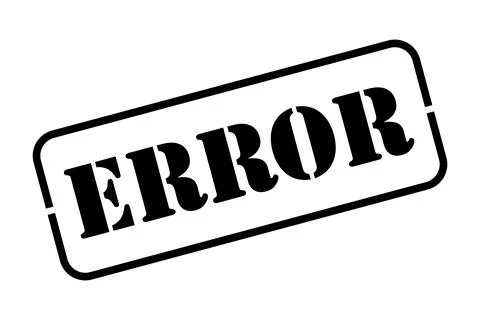 Black Error Rubber Stamp Vector Stock Illustration
