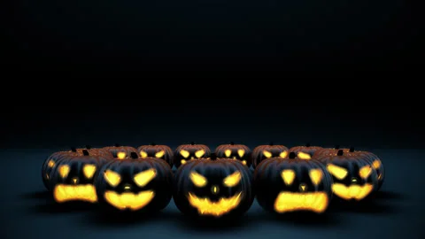 Black Evil Pumpkins Stock Footage 250287969