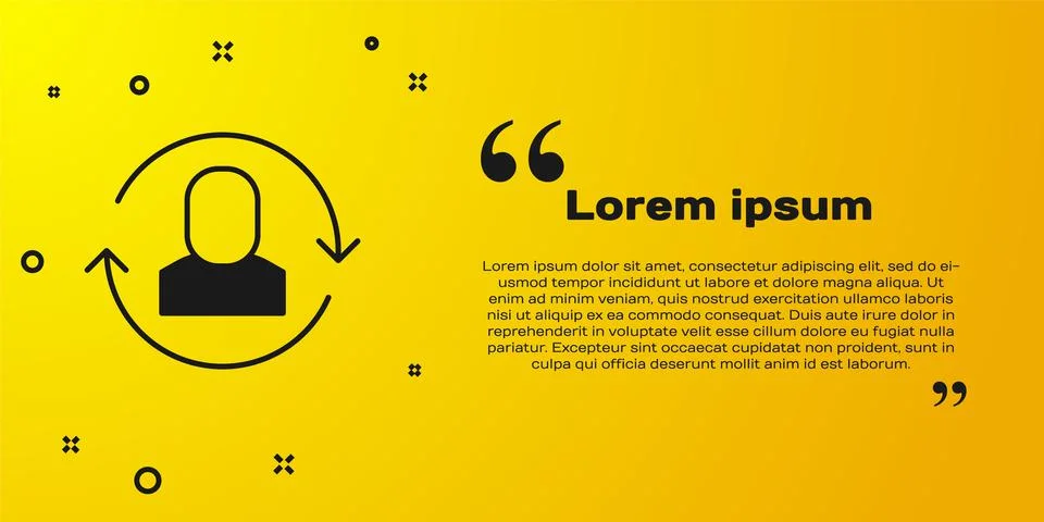 Black Exchange work icon isolated on yellow background. Information exchange イラスト素材