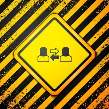 Black Exchange work icon isolated on yellow background. Information exchange 스톡 일러스트