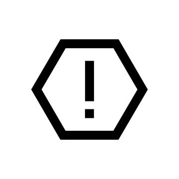 Black exclamation mark inside a hexagon shape for web interface design Stock Illustration