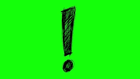 Black exclamation mark line boil effect animation Stock Footage 337724312