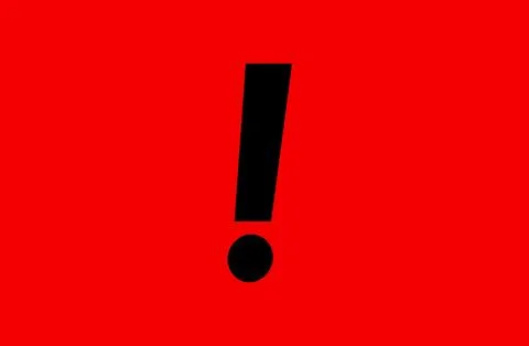 Black exclamation mark in the middle of a red background, Warning, attentio.. Stock Photos