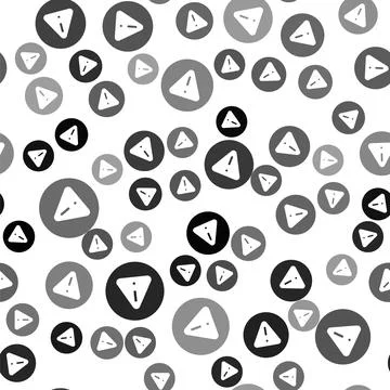 Black Exclamation mark in triangle icon isolated seamless pattern on white Stock Illustration