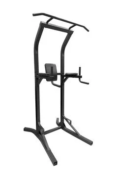A black exercise machine with horizontal bar and parallel bars isolated on .. Stock Photos