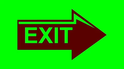 Black exit arrow red flash animation Video stock 338037795