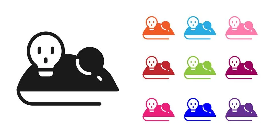 Black Experimental mouse icon isolated on white background. Set icons color.. Stock Illustration