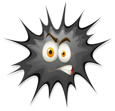 Black explode with face Stock Illustration