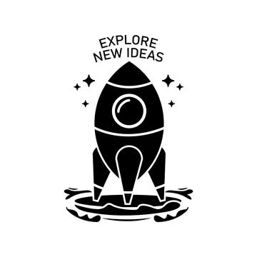 Black explore new ideas design vector Stock Illustration