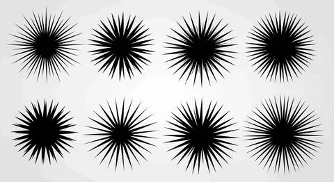 Black explosion burst icons set 스톡 일러스트