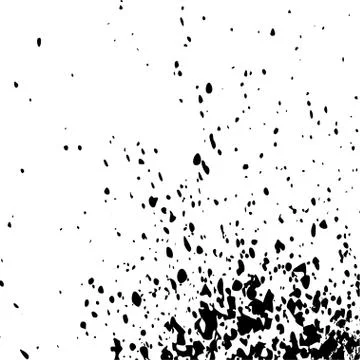 Black explosion paint splatter. Small drops, spots isolated on w Stock Illustration