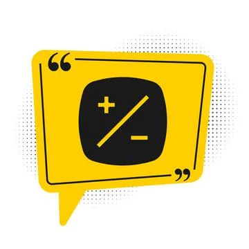 Black Exposure compensation icon isolated on white background. Yellow speech  イラスト素材