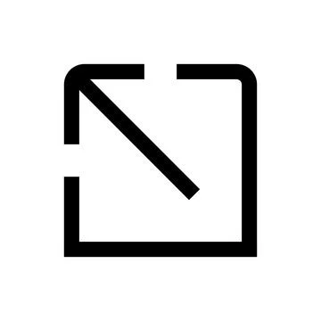 Black external link icon with arrow for website navigation and interface Stock Illustration